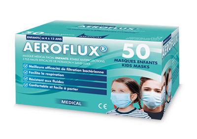 Masque médical jetable pour enfants anti-projections AEROFLUX®