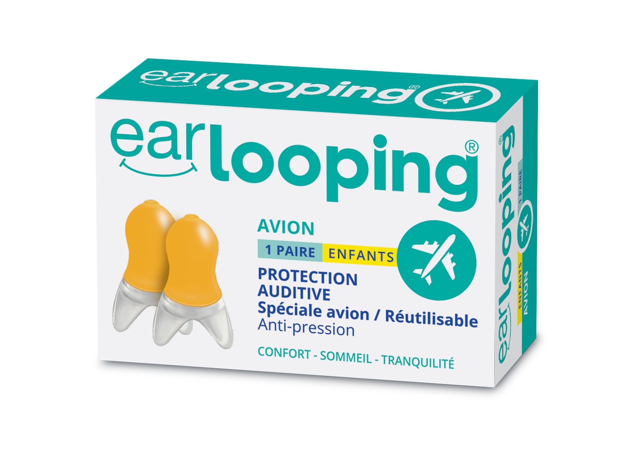 Les bouchons d’oreilles en silicone, anti-pression, boîte 1 paire - ENFANTS