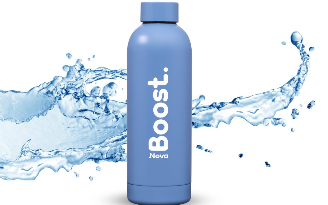 Novaboost® – Gourde thermos Bleu Hortensia Mat INOX 500 ml