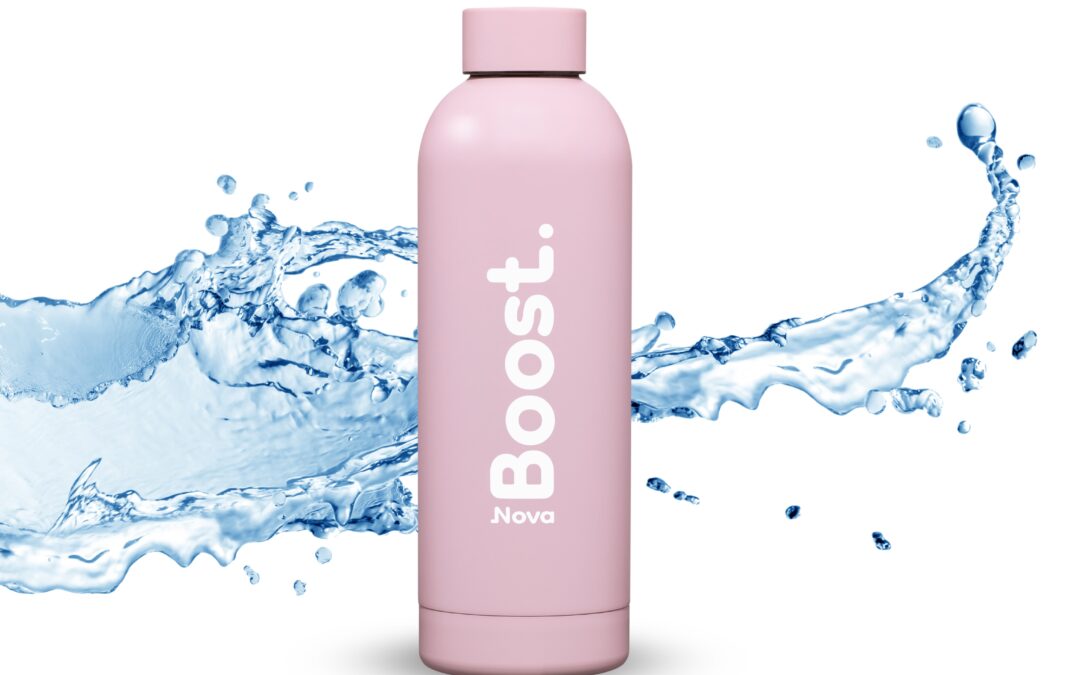 Novaboost®– Gourde thermos Rose Dragée INOX 500 ml