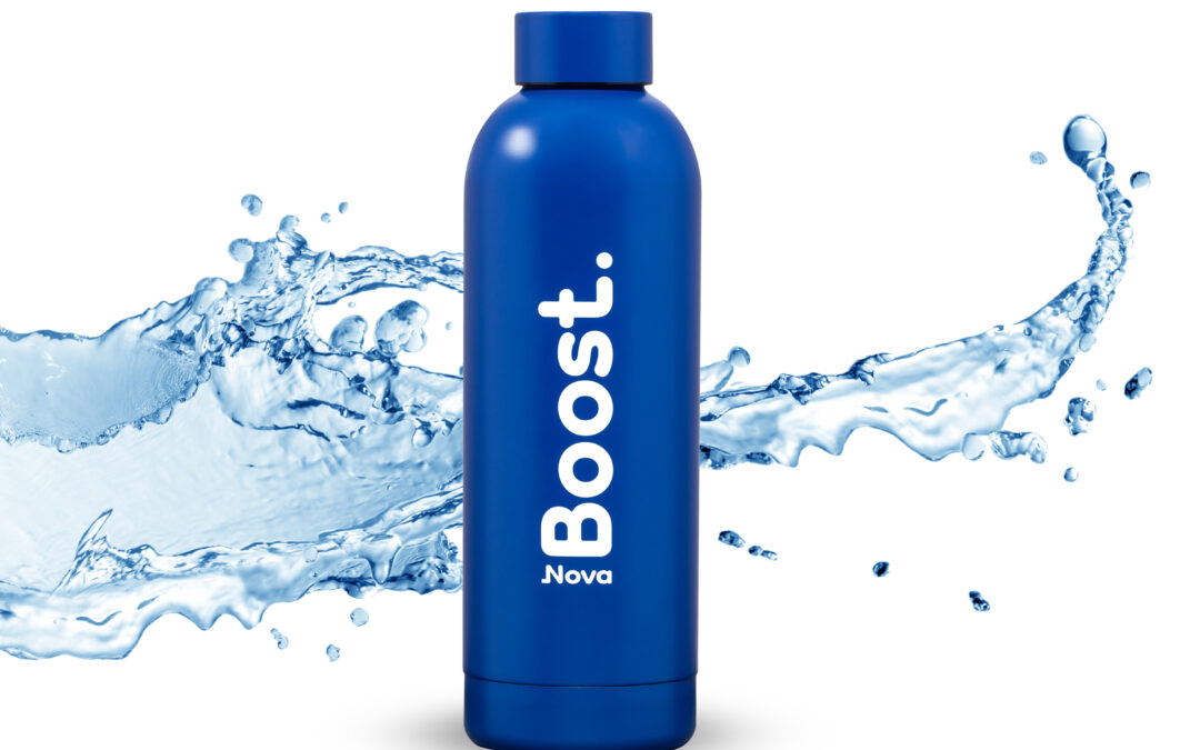 Novaboost®– Gourde thermos Bleu Nova INOX 500 ml