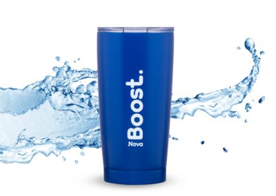 Novaboost®– Mug Bleu Nova Mat INOX  590 ml