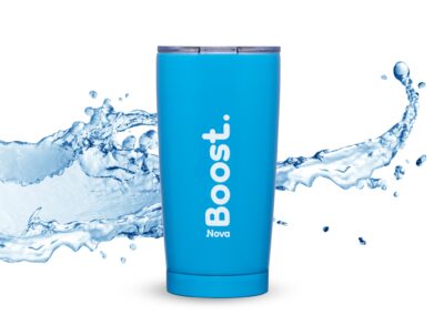 Novaboost®– Mug Bleu Azur Glossy INOX  590 ml