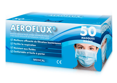 Masque médical jetable anti-projections AEROFLUX®